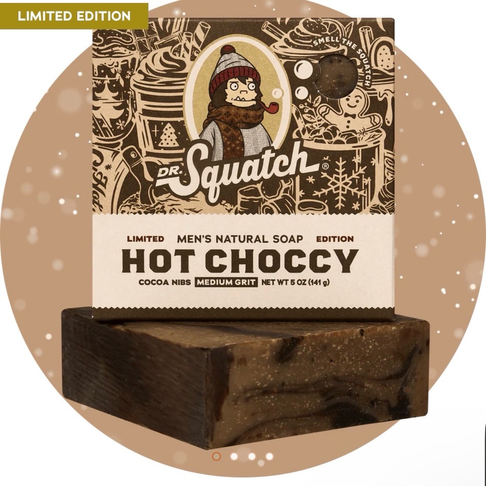 NWT in box Hot Choccy Men's Natural Soap - Brown 2 BARS! limited edition 2 pack